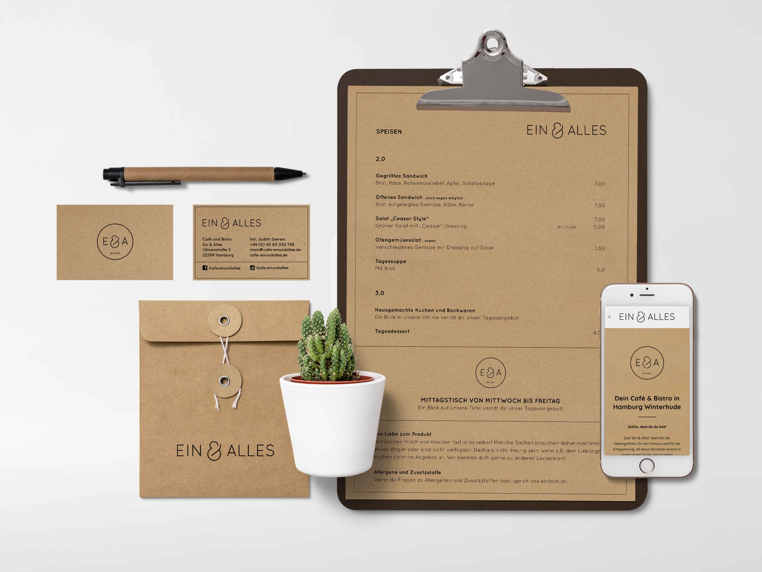 Corporate Design Café Ein und Alles – Jan Sievers Design