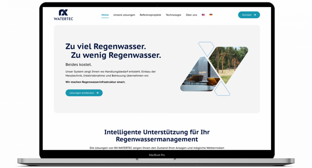 Webdesign RX Watertec auf Screen – Jan Sievers Design