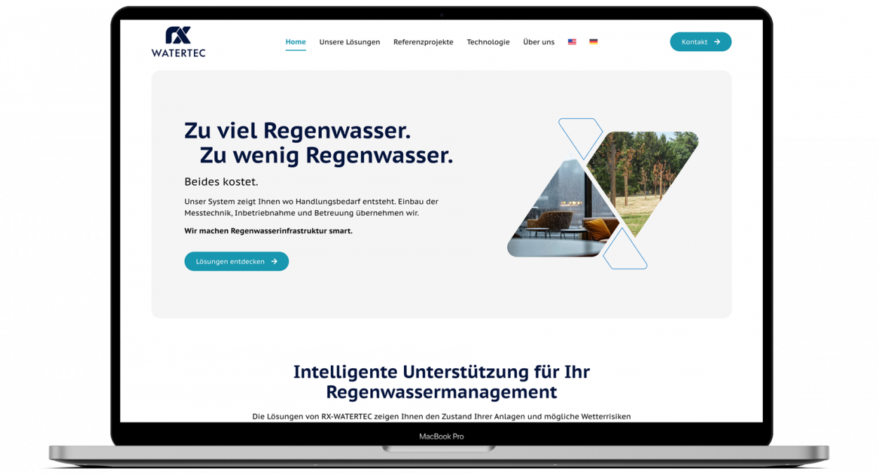 Webdesign RX Watertec auf Screen – Jan Sievers Design